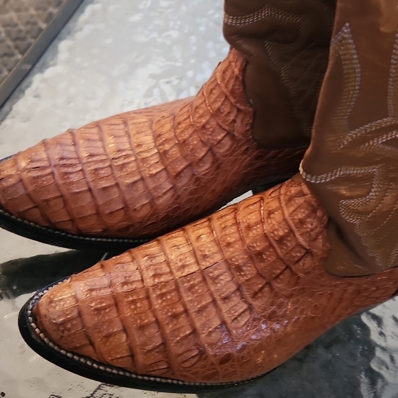 Brown Exotic Leather Cowboy Boots